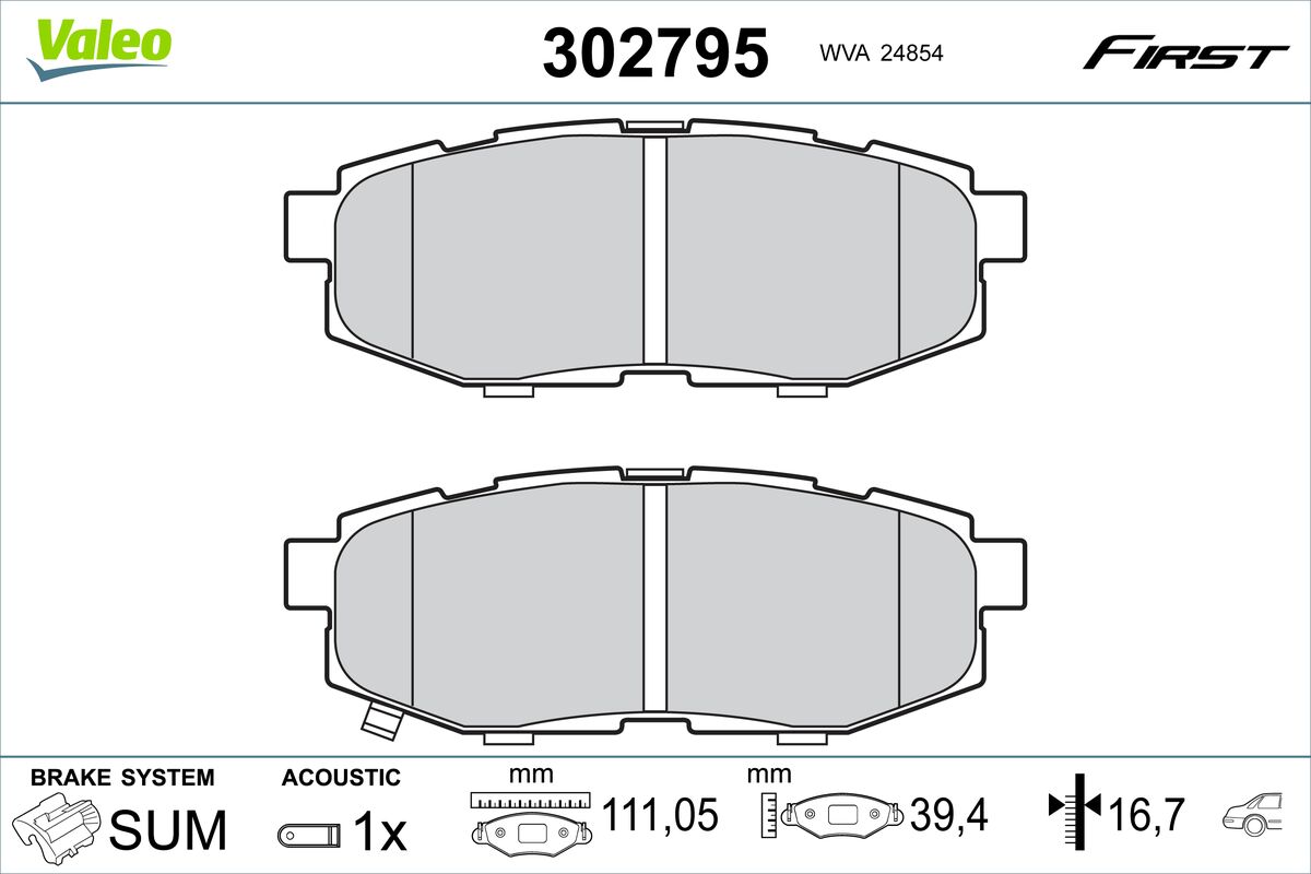 VALEO Fékbetét, mind 302795_VALEO